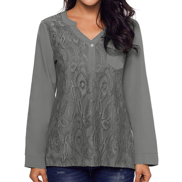 extraordinary lace/button top - Picture 3 of 3